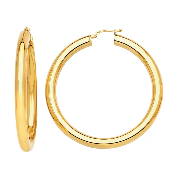 14K Yellow Gold Hoop Earrings Peran & Scannell Jewelers Houston, TX