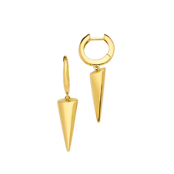 18K Yellow Gold Cone Shape Earrings  Peran & Scannell Jewelers Houston, TX