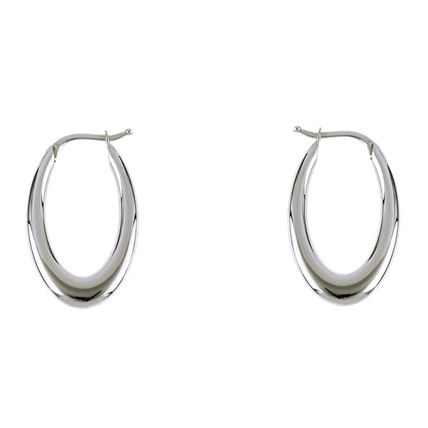 14K White Gold Hoop Earrings Peran & Scannell Jewelers Houston, TX