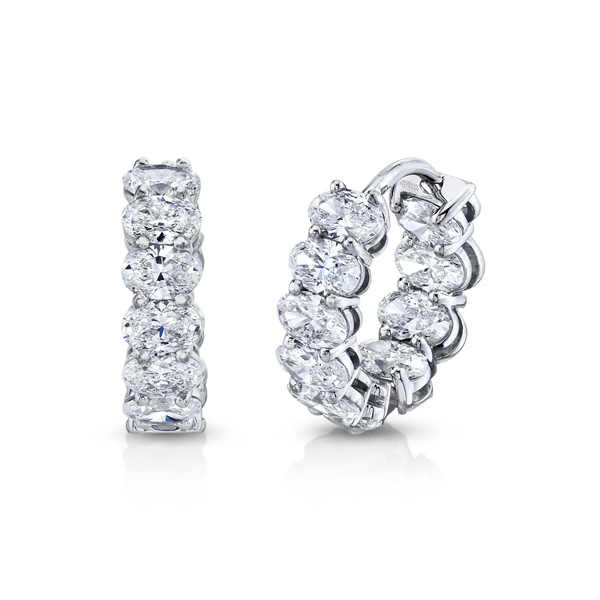 3.84 Carat Oval-Cut Diamond Huggies Peran & Scannell Jewelers Houston, TX