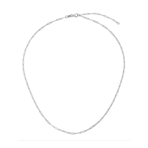 14K White Gold 1.7mm Small Paperclip 20in + 2in Chain Peran & Scannell Jewelers Houston, TX