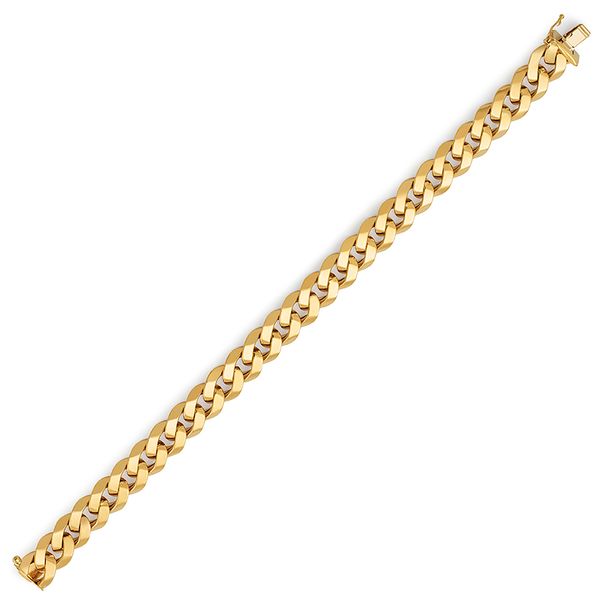 8" 14KT Yellow Gold Shiny Curb Links Bracelet  Peran & Scannell Jewelers Houston, TX