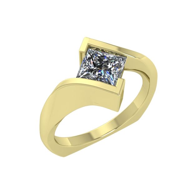 Custom Bypass Solitaire Engagement Ring Rialto Jewelry San Antonio, TX