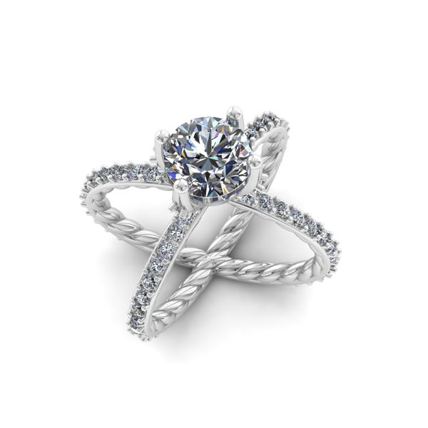 Custom X Style Engagement Ring Rialto Jewelry San Antonio, TX