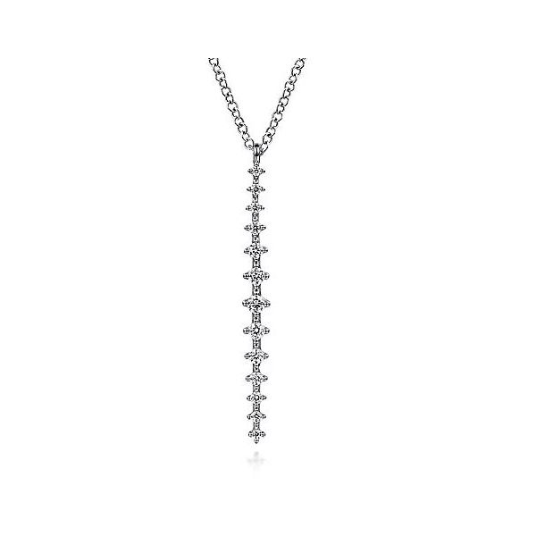 14K White Gold Long Diamond Drop Bar Necklace Roberts Jewelers Jackson, TN