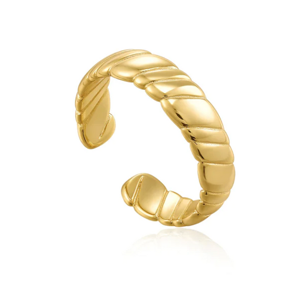 Gold Smooth Twist Wide Band Ring Roberts Jewelers Jackson, TN
