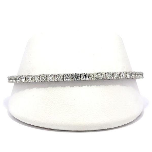 14K White Gold 5.10 Carats Diamond Flex Bangle Roberts Jewelers Jackson, TN