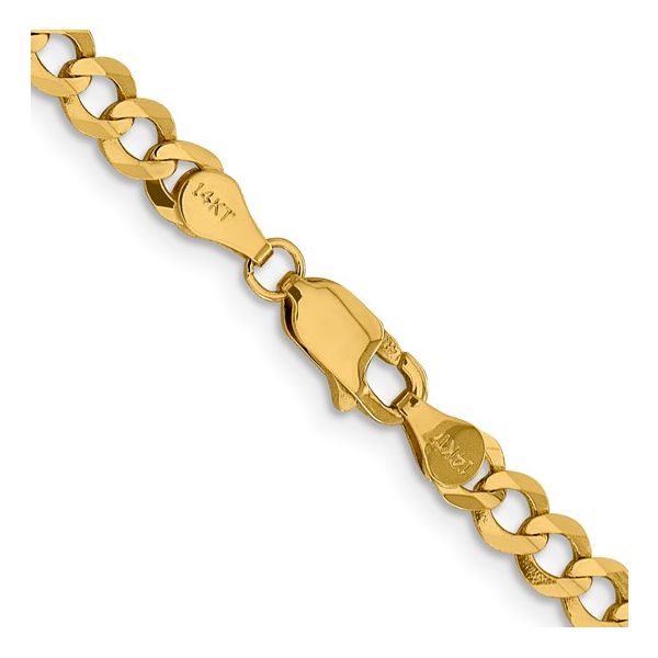 14K Yellow Gold Flat Cuban Chain Image 3 Roberts Jewelers Jackson, TN