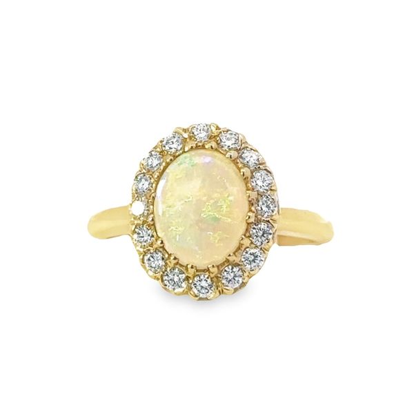 14k Yellow Gold Opal and Diamond Ring Roberts Jewelers Jackson, TN