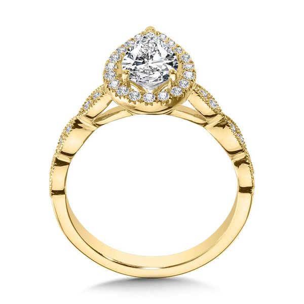 SCALLOPED & MILGRAIN-BEADED PEAR-SHAPED HALO ENGAGEMENT RING Image 2 Sanders Jewelers Gainesville, FL