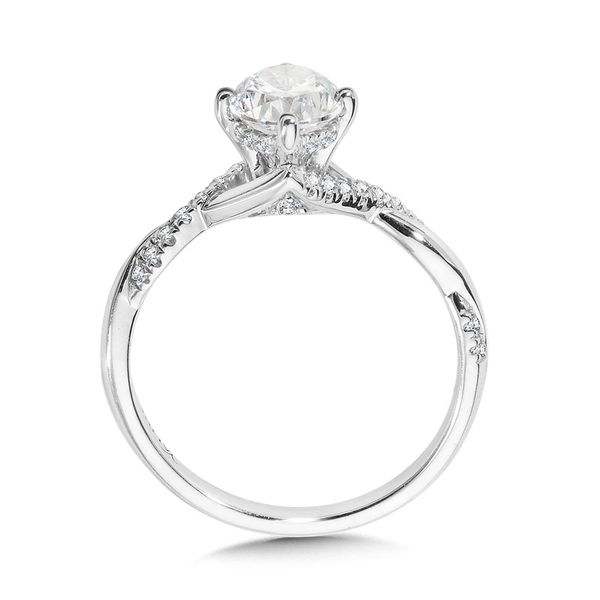 OVAL-CUT HIDDEN HALO CRISSCROSS DIAMOND ENGAGEMENT RING W/ COMPASS PRONGS Image 2 Sanders Jewelers Gainesville, FL
