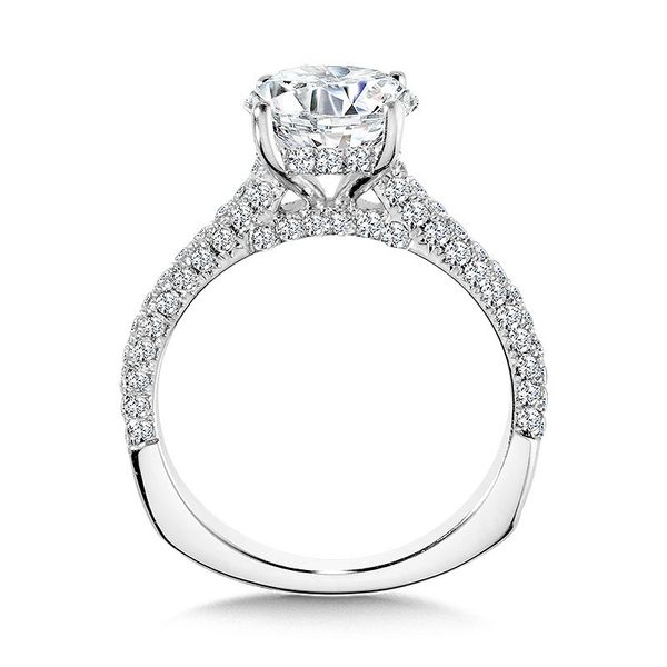 STRAIGHT PAVE-SET HIDDEN HALO DIAMOND ENGAGEMENT RING Image 3 Sanders Jewelers Gainesville, FL