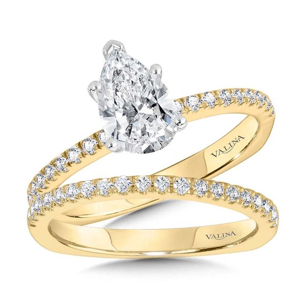 STRAIGHT PEAR-CUT DIAMOND HIDDEN HALO ENGAGEMENT RING Image 3 Sanders Jewelers Gainesville, FL