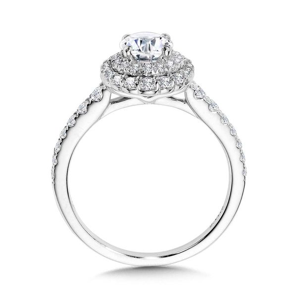 GRADUATING DOUBLE HALO & TAPERED SHANK DIAMOND ENGAGEMENT RING Image 2 Sanders Jewelers Gainesville, FL