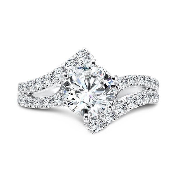 SIX-PRONG BYPASS SPLIT SHANK DIAMOND ENGAGEMENT RING Image 3 Sanders Jewelers Gainesville, FL