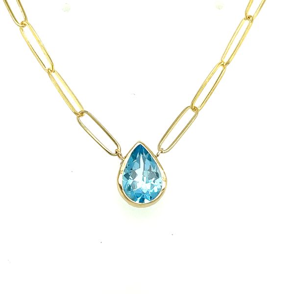 Blue Topaz  Paperclip Necklace Sanders Jewelers Gainesville, FL