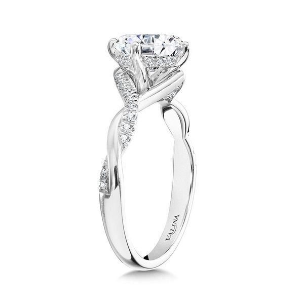 OVAL-CUT HIDDEN HALO CRISSCROSS DIAMOND ENGAGEMENT RING W/ COMPASS PRONGS Image 3 Sanders Jewelers Gainesville, FL
