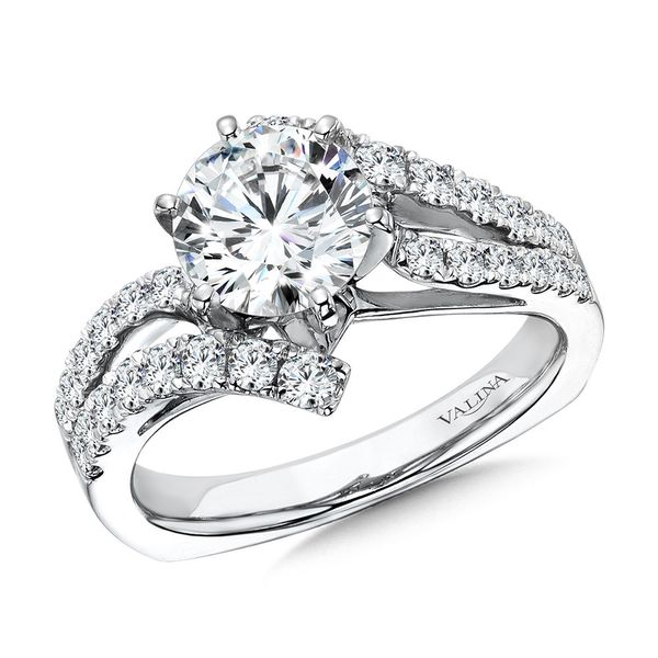 SIX-PRONG BYPASS SPLIT SHANK DIAMOND ENGAGEMENT RING Sanders Jewelers Gainesville, FL