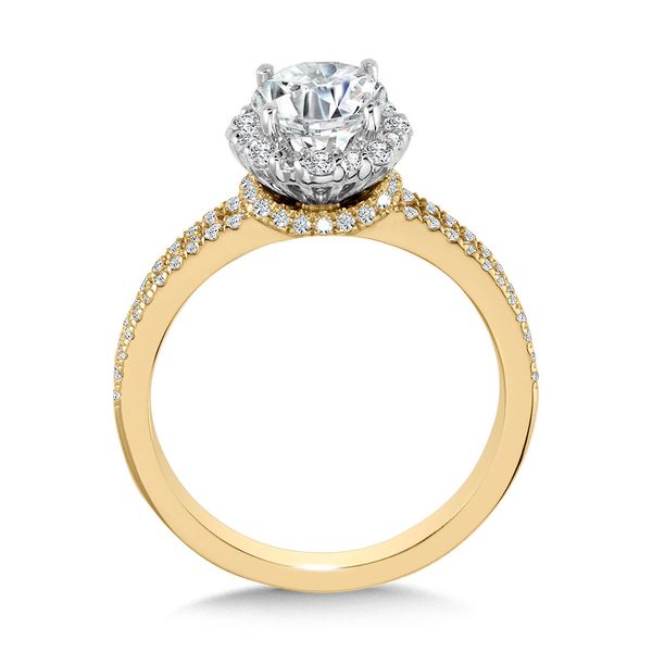 SPLIT SHANK & BLOOMING HALO DIAMOND CAPE ENGAGEMENT RING Image 2 Sanders Jewelers Gainesville, FL