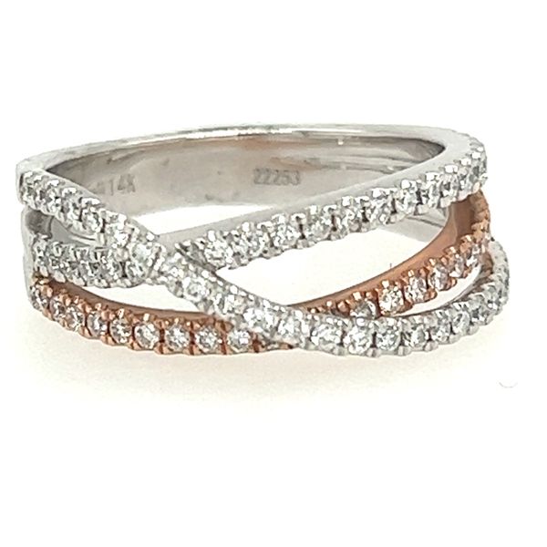 Two Tone Crossover Diamond Fashion Band Sanders Jewelers Gainesville, FL