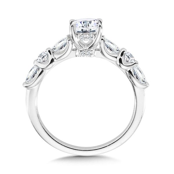 OVAL-CUT HIDDEN HALO STACKABLE DIAMOND ENGAGEMENT RING W/ TRELLIS SHANK SETTING Image 2 Sanders Jewelers Gainesville, FL
