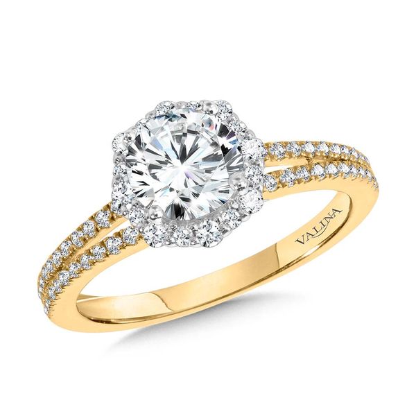 SPLIT SHANK & BLOOMING HALO DIAMOND CAPE ENGAGEMENT RING Sanders Jewelers Gainesville, FL