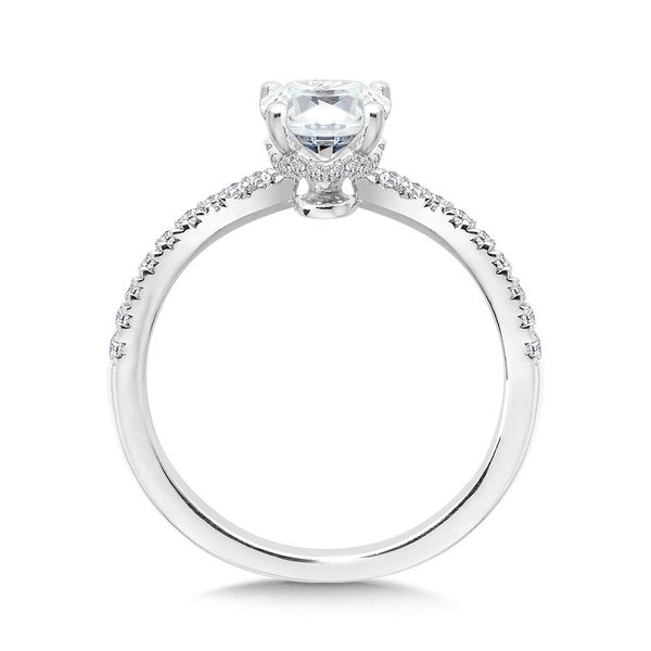 OVAL-CUT CHEVRON-SHAPED HIDDEN HALO DIAMOND ENGAGEMENT RING Image 2 Sanders Jewelers Gainesville, FL
