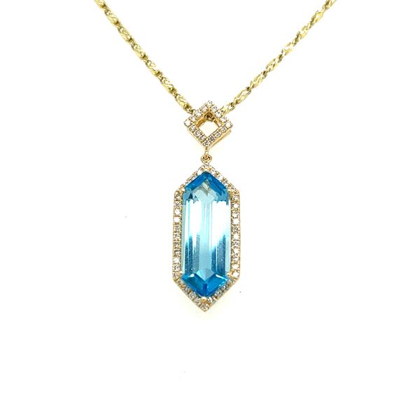 Blue Topaz and Diamond Pendant Sanders Jewelers Gainesville, FL