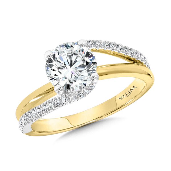 TWO-TONE BYPASS & SPLIT SHANK DIAMOND ENGAGEMENT RING Sanders Jewelers Gainesville, FL