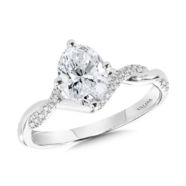 OVAL-CUT HIDDEN HALO CRISSCROSS DIAMOND ENGAGEMENT RING W/ COMPASS PRONGS Sanders Jewelers Gainesville, FL