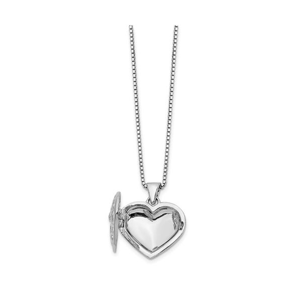 Diamond Filigree Heart Locket Necklace Image 2 Score's Jewelers Anderson, SC