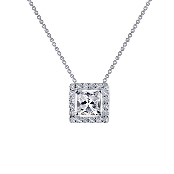 Princess-Cut Halo Necklace Score's Jewelers Anderson, SC