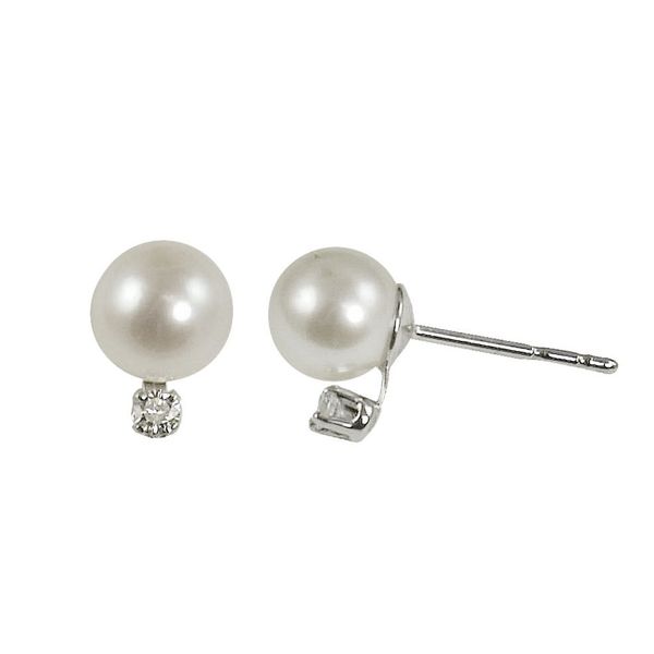 Pearl and Dimond earring studs Score's Jewelers Anderson, SC