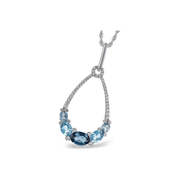Blue Topaz and Diamond Necklace Score's Jewelers Anderson, SC