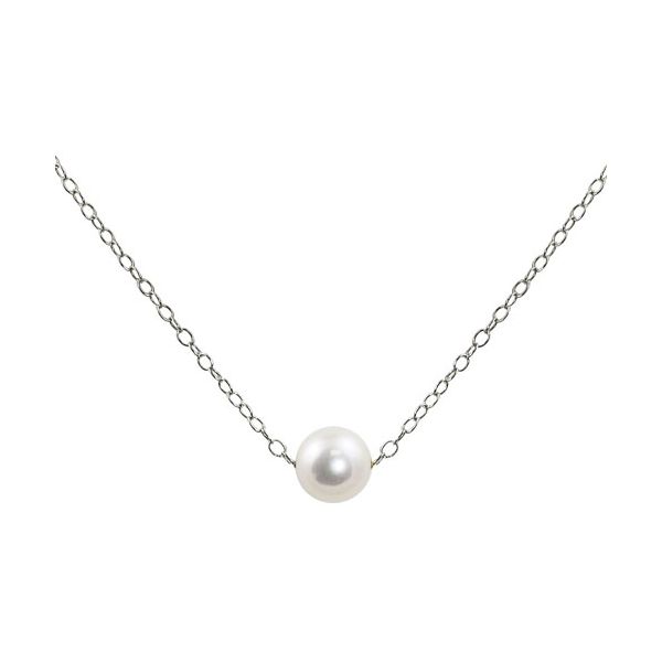 Sterling Silver Akoya Pearl Necklace, 15" Score's Jewelers Anderson, SC
