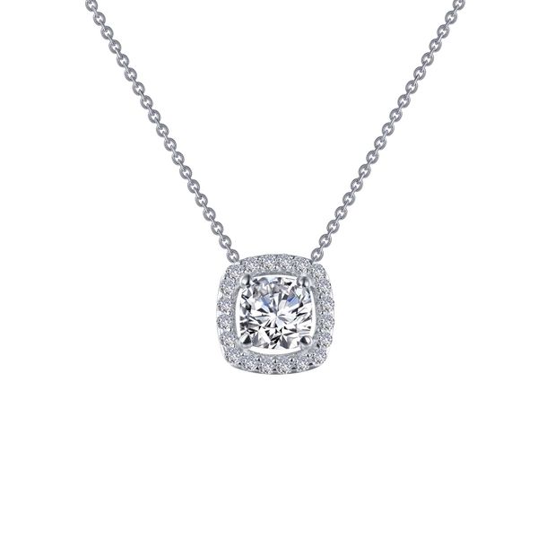 Cushion-Cut Halo Necklace Score's Jewelers Anderson, SC