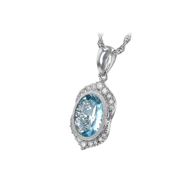  Aquamarine and Diamond Necklace Image 2 Score's Jewelers Anderson, SC