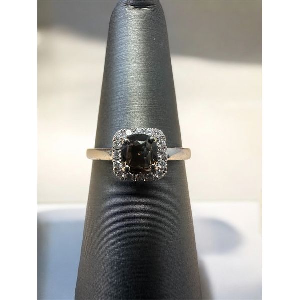 14K Diamond halo and Alexandrite Fashion Ring
