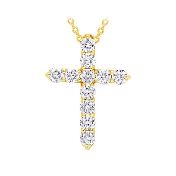 14K Yellow Gold Diamond Cross Pendant Shannon Jewelers Spring, TX