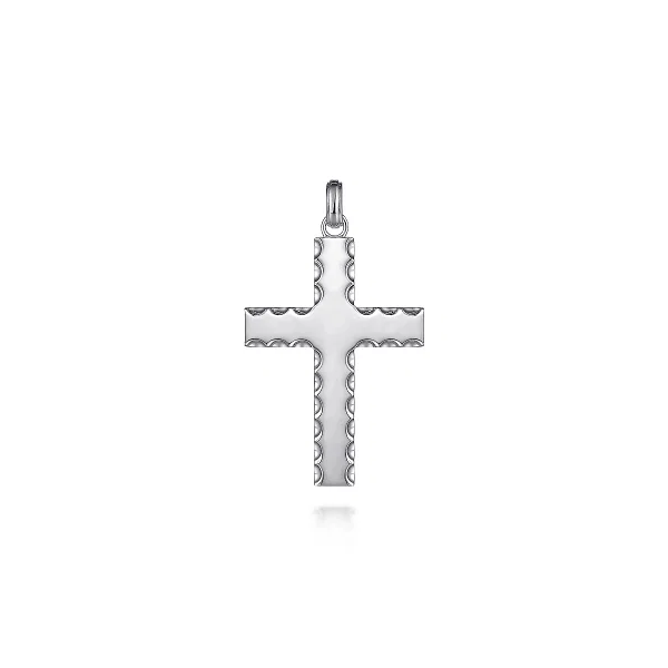 Gabriel & Co. 925 Sterling Silver Scalloped Cross Pendant Shannon Jewelers Spring, TX
