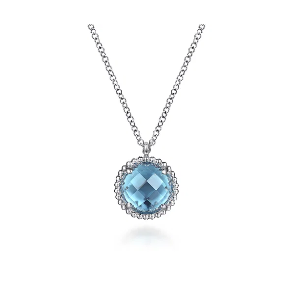 Gabriel & Co. 925 Sterling Silver Bujukan Swiss Blue Topaz Pendant Necklace Shannon Jewelers Spring, TX