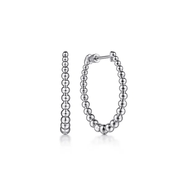 Gabriel & Co. 925 Sterling Silver Bujukan Graduated 30mm Classic Hoop Earrings Shannon Jewelers Spring, TX