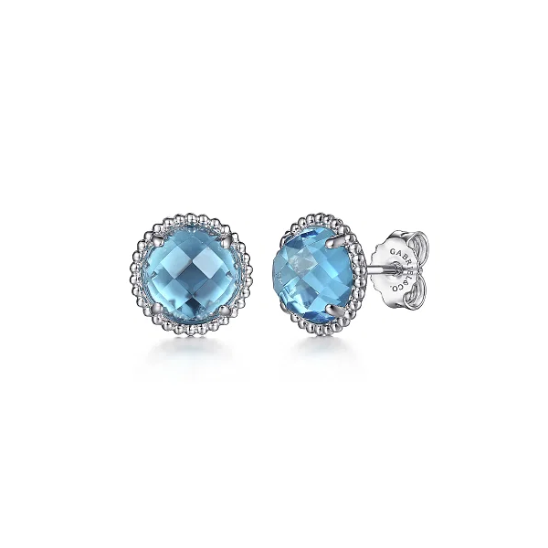 Gabriel & Co. 925 Sterling Silver Bujukan Blue Topaz Stud Earrings Shannon Jewelers Spring, TX