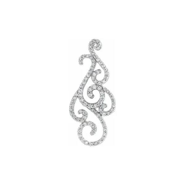 14K White 3/4 CTW Natural Diamond Scroll Pendant Shannon Jewelers Spring, TX