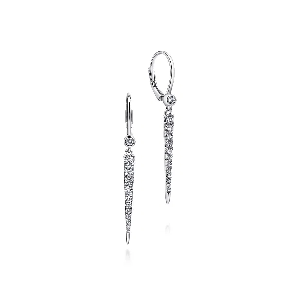 Gabriel & Co. 14K White Gold Peek A Boo Spike Diamond Earrings Shannon Jewelers Spring, TX