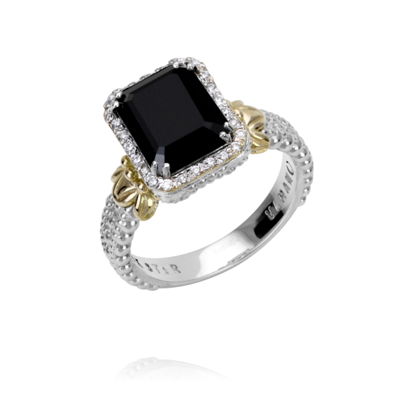 Vahan 14k Yellow and Sterling Silver Black Onyx Ring Shannon Jewelers Spring, TX