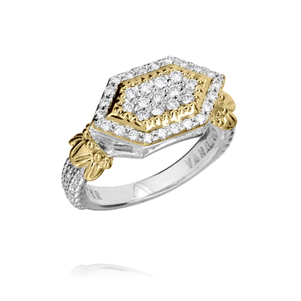 Vahan 14K Yellow Gold and Sterling Silver Geometric Fashion Ring Shannon Jewelers Spring, TX