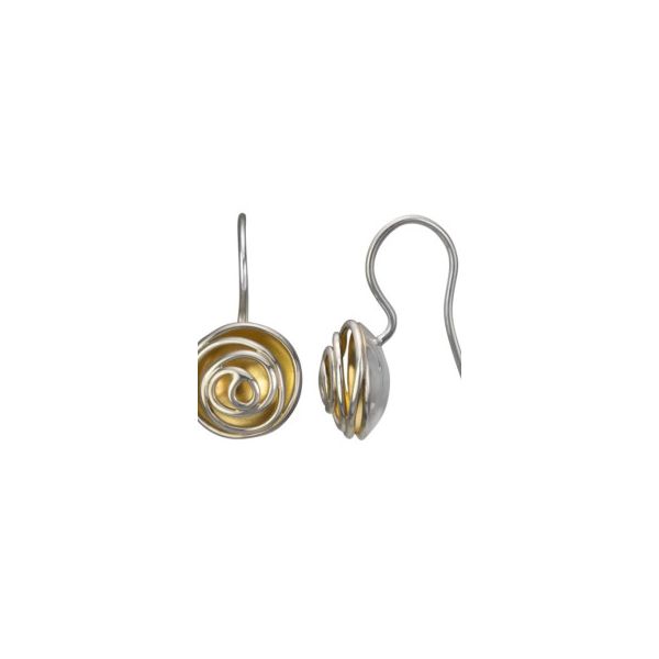  Medium Gold Plated Rose Bud Drop Earrings Spicer Merrifield Saint John, 
