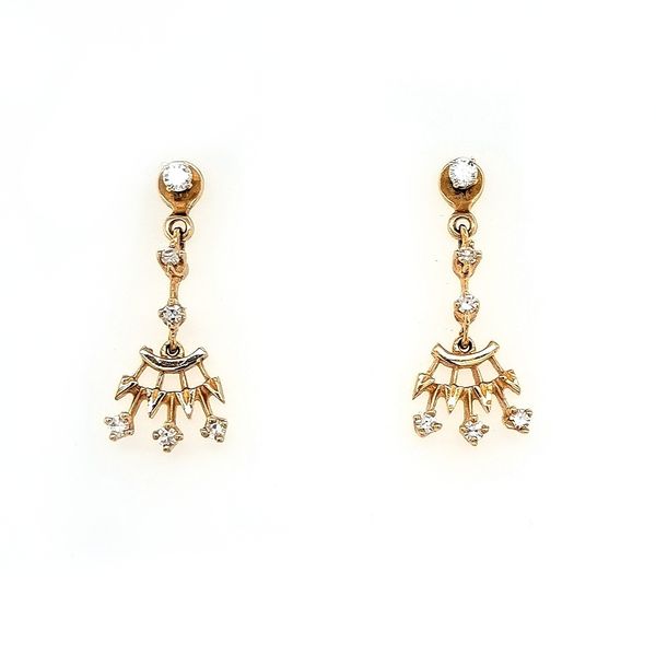 14KT Yellow Gold Diamond Stud Earring with Jackets Swede's Jewelers East Windsor, CT
