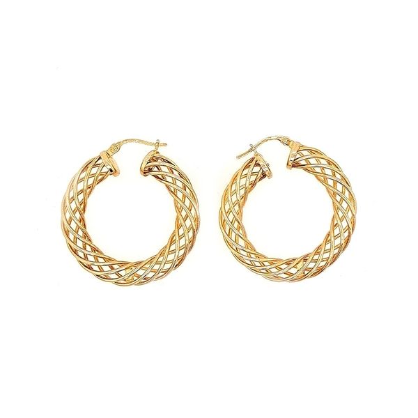 14KT Yellow Gold Open Twist Hoop Earrings Swede's Jewelers East Windsor, CT